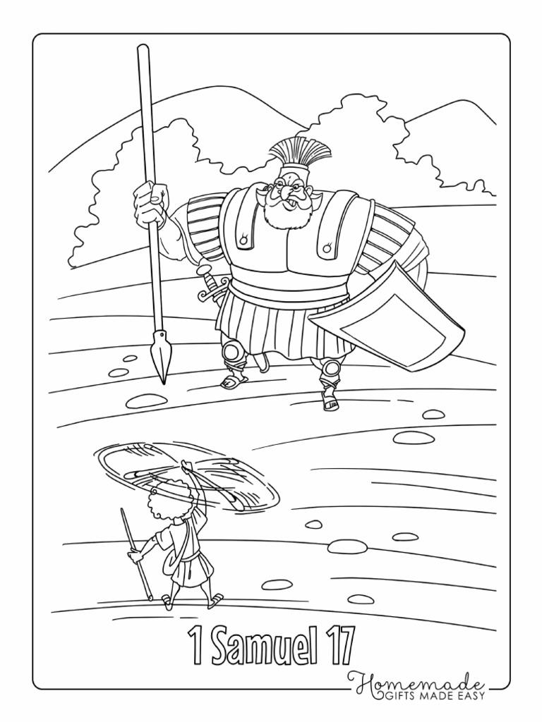Bible Coloring Pages 1 Samuel 17 David Goliath | PDF