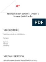 Verbos simples y compuestos, modos y tiempos verbales