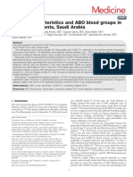 Clinical Characteristics and ABO Blood Groups in COVID-19 Patients, Saudi Arabia