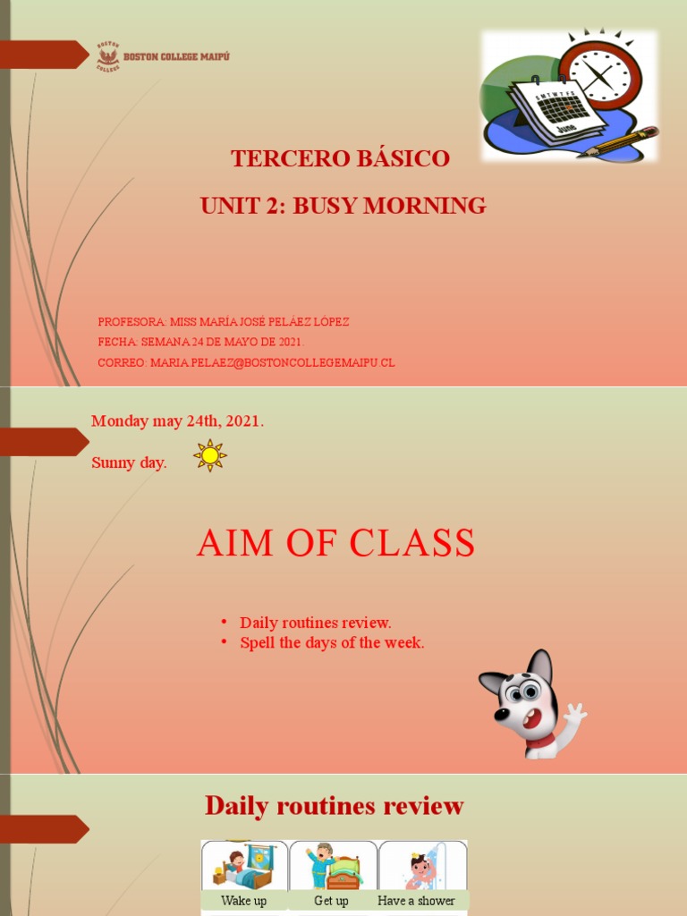 UNIT 2 Busy morning PDF