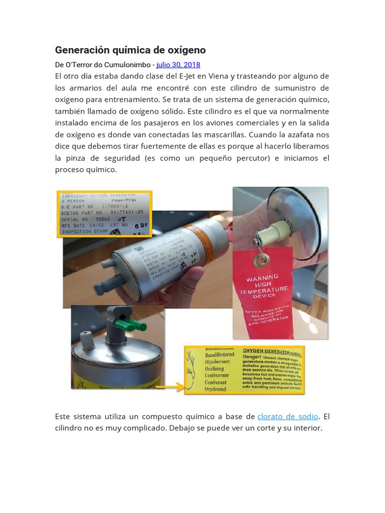 Generación Química de Oxígeno PDF