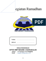 Buku Kegiatan Ramadhan: Uptd SMP Negeri 1 Bangkalan
