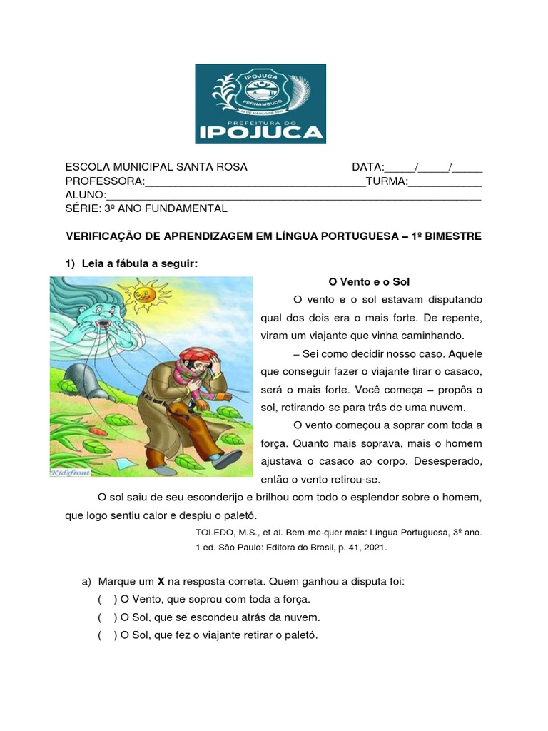 LINGUA PORTUGUESA 1 BIMESTRE | PDF | Sílaba