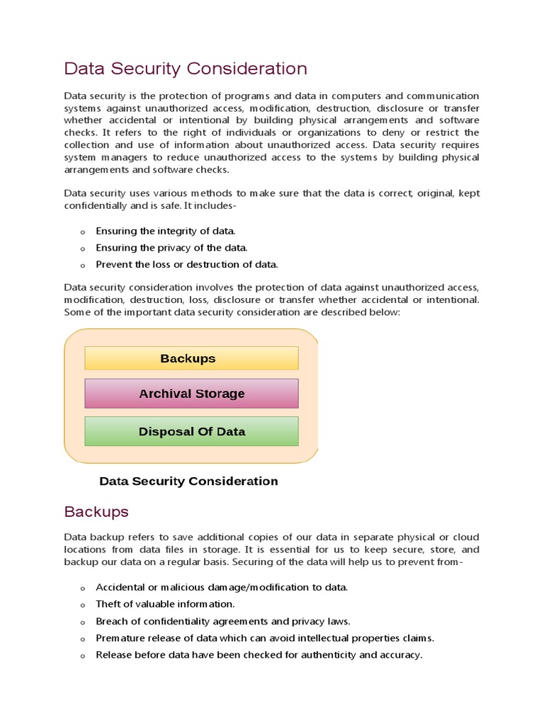 Key Data Security Considerations | PDF | Firewall (Computing ...