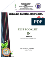 TEST BOOKLET FOR 8TH GRADE MAPEH EXAM