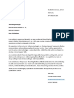 Cover Letter for Restaurant Position in Berlin