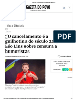 Léo Lins - O Cancelamento É A Guilhotina Do Século 21