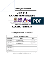 Perancangan Akademik JMK 214 Kajian Teks Melayu: Kelas Sidang Video