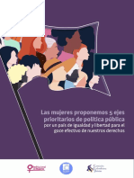 Las Mujeres Proponemos 5 Ejes Prioritarios de Políticas Públicas