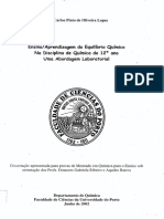 Ensino/Aprendizagem Do Equilíbrio Químico Na Disciplina de Química Do 12° Ano Uma Abordagem Laboratorial