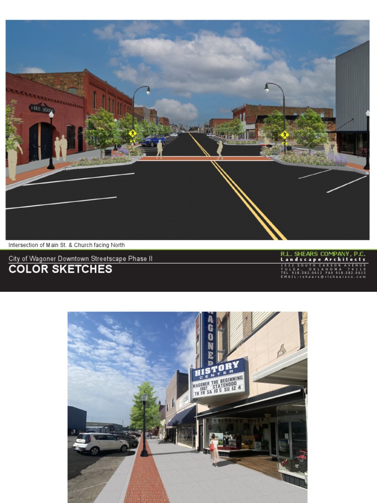 City of Wagoner Downtown Streetscape Phase II Color Sketches PDF