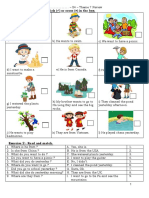 Name: . - S4 - Theme 7 Review Exercise 1 Look, Read and Tick ( ) or Cross ( ) in The Box