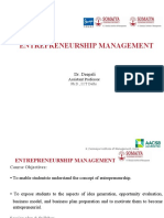 Entrepreneurship Management: Dr. Deepali