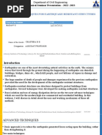 Technical Seminar Presentation - 2022 - 2023: Advanced Techniques For Earthquake Resistant Structures