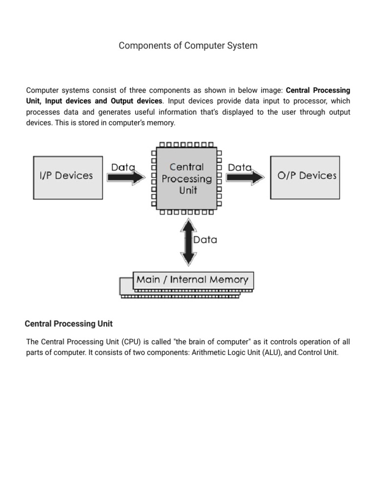 Three Main Components of a Computer System | PDF | Logic Gate | Central ...