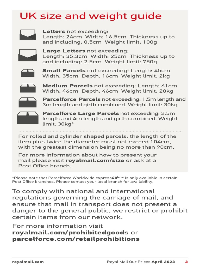 Royal-Mail-Our-Prices-April-2023-Ta 3 | PDF
