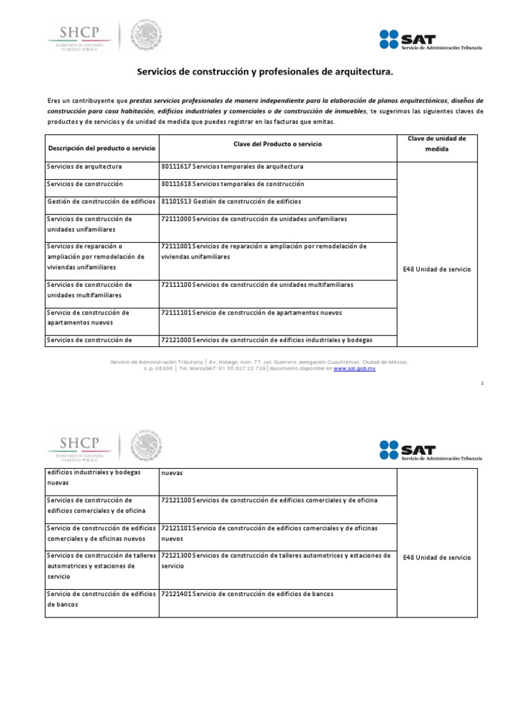 Sat claves servicios de construcci n y profesionales de arquitectura pdf