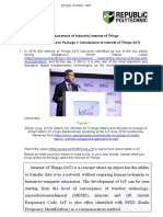 School of Engineering Fundamentals of Industrial Internet of Things Worksheet For Lesson Package 1: Introduction To Internet of Things (Iot)