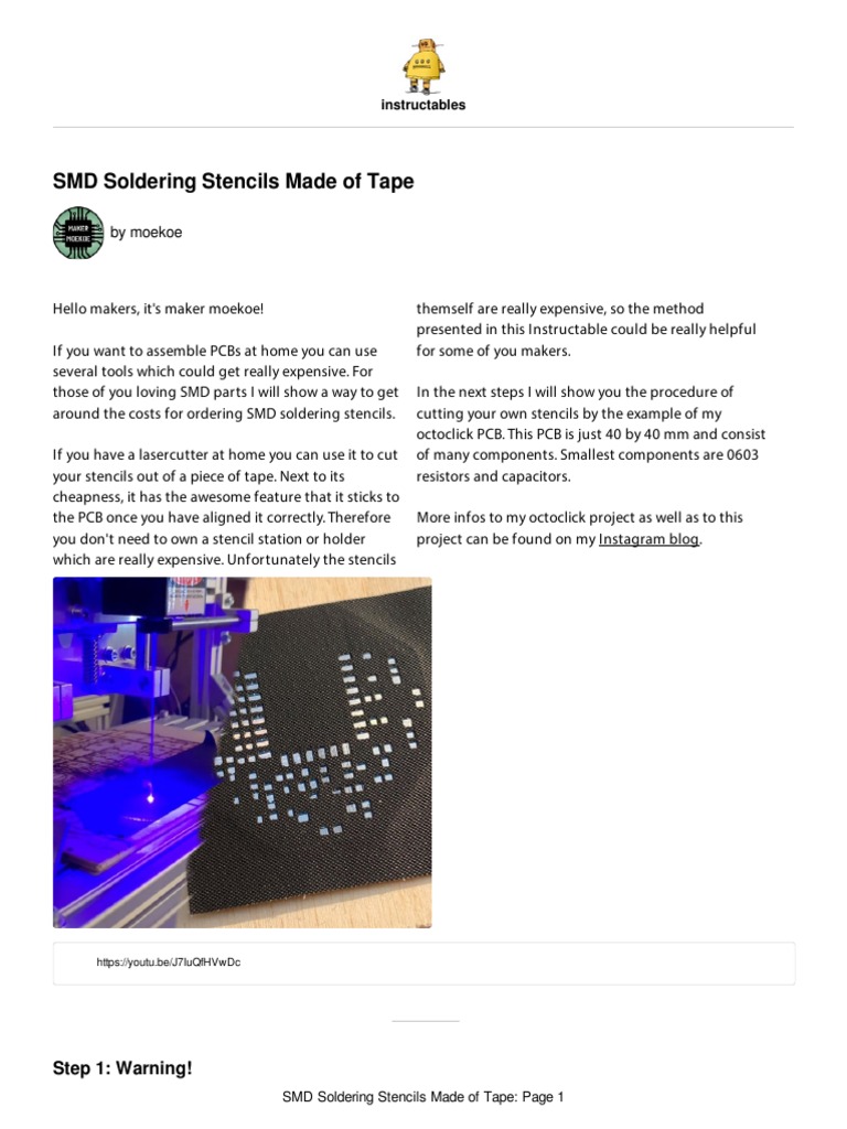 DIY SMD Stencils with Tape | PDF | Printed Circuit Board | Computer ...