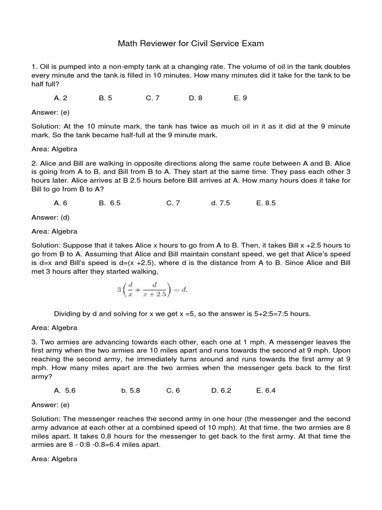 Civil Service Math Prep Guide | PDF | Triangle | Numbers