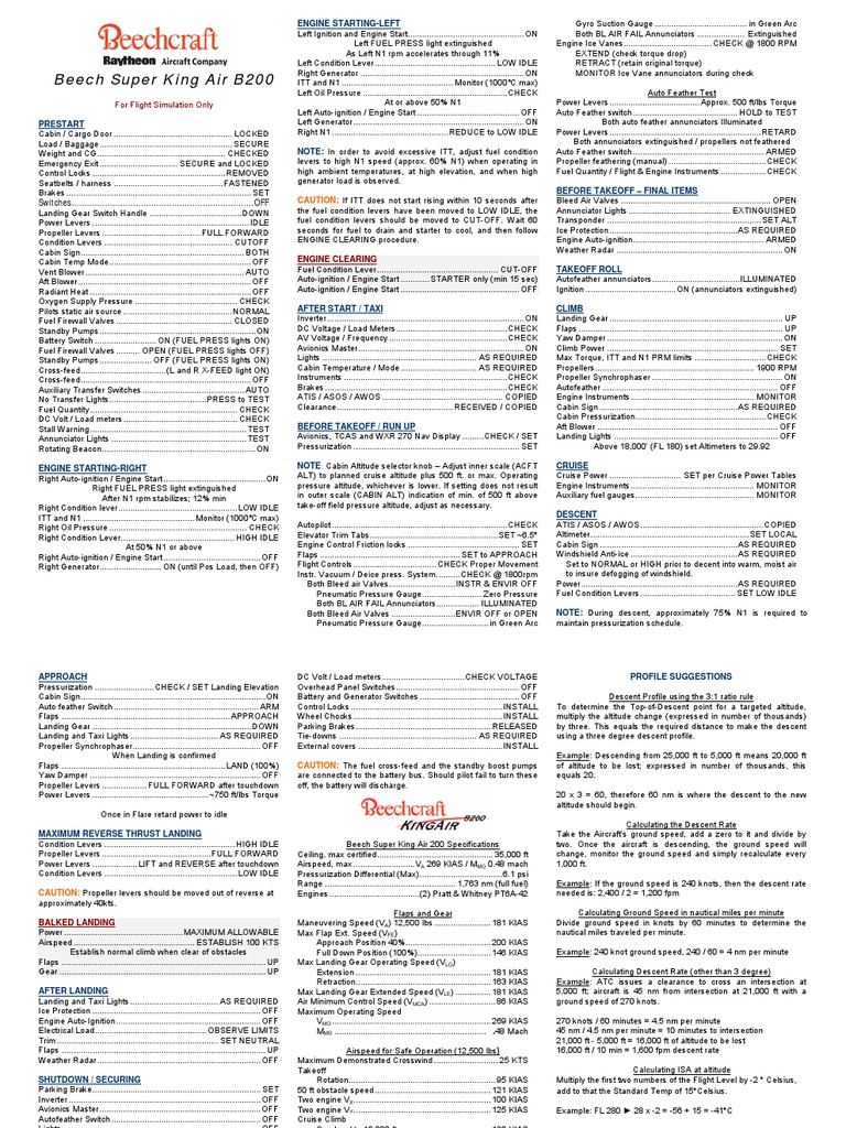Beech Super King Air B200 Pdf Transport Aircraft