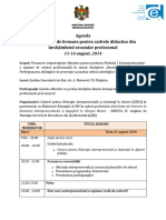 Agenda Programului de Formare Pentru Cadrele Didactice Din Învăţămîntul Secundar Profesional