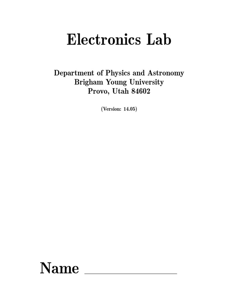 Electronics Lab Manual PDF Voltage Electric Current