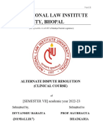 The National Law Institute University, Bhopal: Alternate Dispute Resolution (Clinical Course)