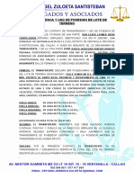 Transferencia Y Uso de Posesion de Lote de Terreno: Jessica Jaqueline Paredes Marcos