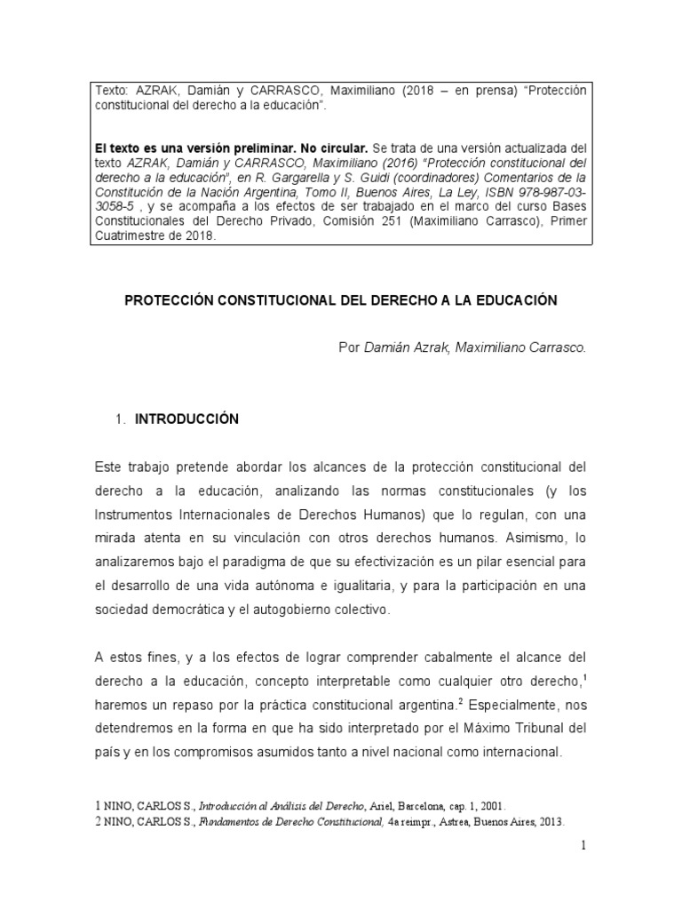 Azrak y Carrasco Educación | PDF | Invalidez | Democracia