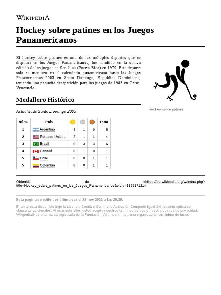 Hockey Sobre Patines en Los Juegos Panamericanos PDF