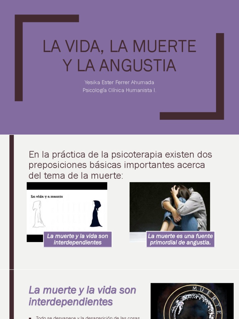 La Vida, La Muerte y La Angustia (Psicología Clínica Humanista) | PDF