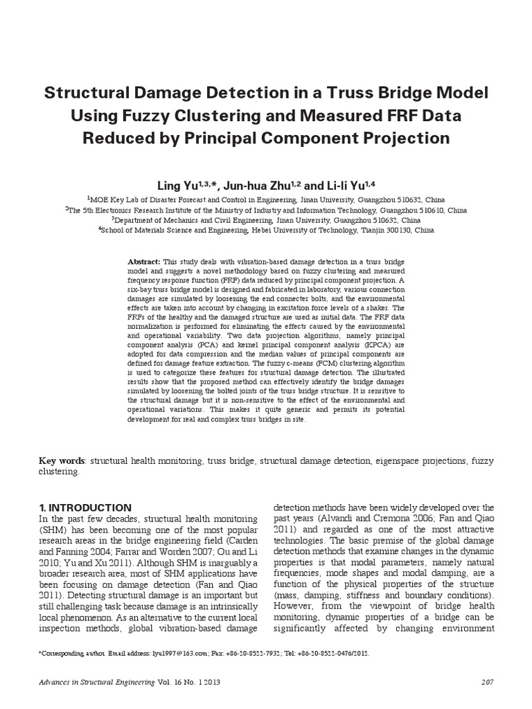 Structural Damage Detection in A Truss Bridge Model Using Fuzzy ...