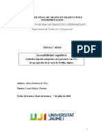 Accesibilidad Cognitiva: Treball de Fi de Grau en Traducció I Interpretació Departament de Traducció I Comunicació