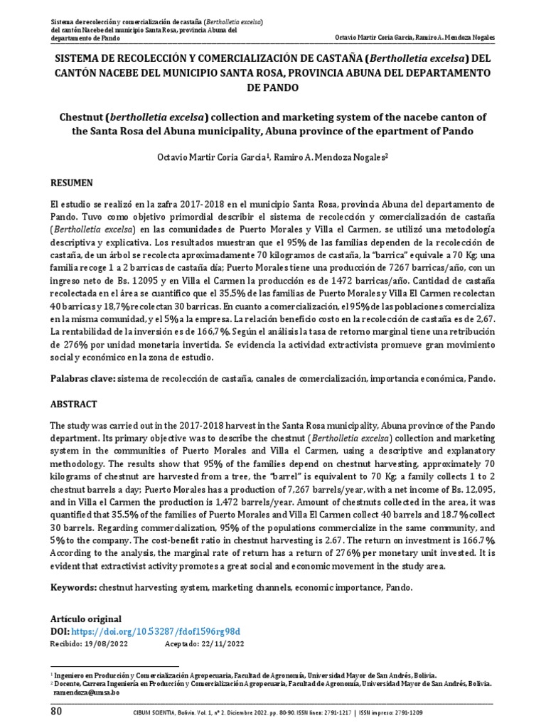 Recolección y venta de castaña en Pando | PDF | Bolivia