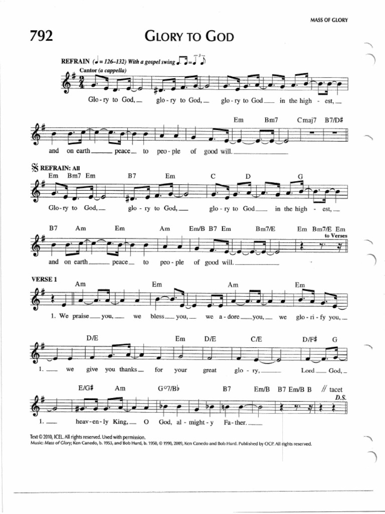 Mass of Glory Mass Parts PDF Christian Worship And Liturgy