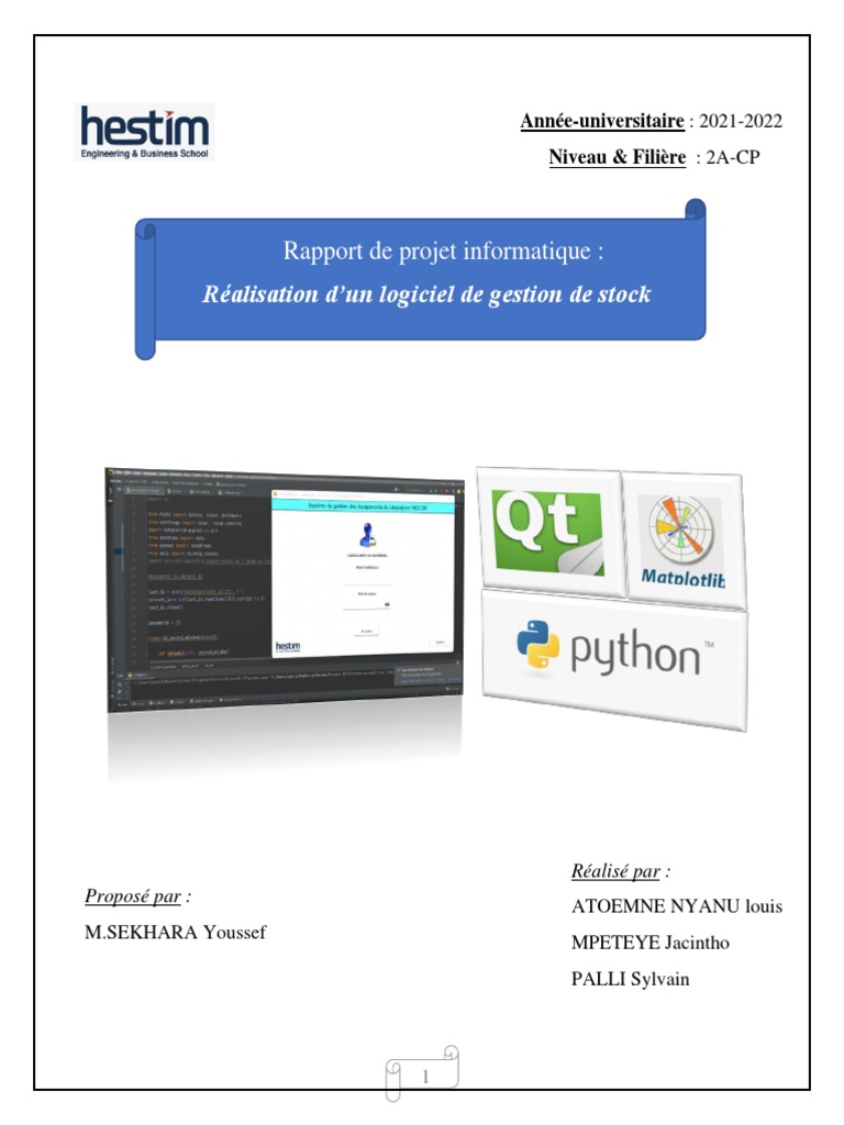 Logiciel de Gestion de Stock en Python | PDF | Inventaire | Fichier texte