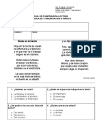 Guía de comprensión lectora para 2° básico sobre boda en el barrio