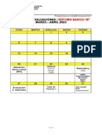 Calendario Evaluaciones / Marzo - Abril 2023 Marzo: Séptimo Básico "B"