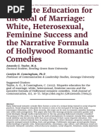 Etiquette Education For The Goal of Marriage - White, Heterosexual, Feminine Success and The Narrative Formula of Hollywood Romantic Comedies