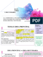 Organización de Un Texto: Idea Principal Y Secundaria