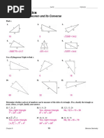 8-2 Skills Practice: The Pythagorean Theorem and Its Converse