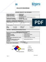 DTEX SOLVE hoja seguridad limpiador