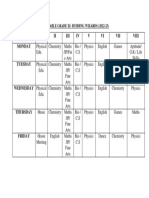 Time Table Grade Xi - 2022-23