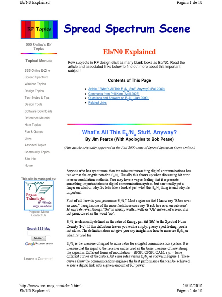 Eb Vs No Explained | PDF | Forward Error Correction | Bandwidth (Signal ...