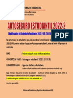 Modificación Del Calendario Académico 2022-2 R.R. 1726-2022-UNI 26-08-2022
