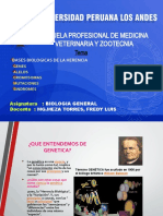 Escuela Profesional de Medicina Veterinaria Y Zootecnia: Bases Biologicas de La Herencia
