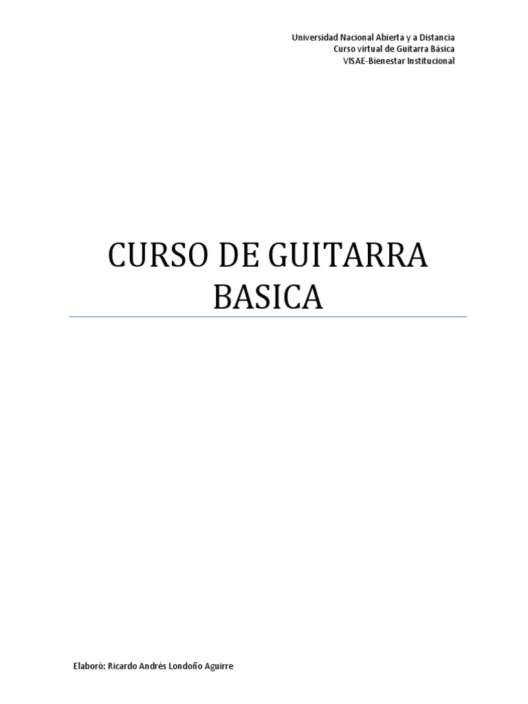 Curso Virtual de Guitarra Básica | PDF | Escala (música) | Guitarras