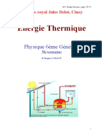 Energie Thermique: Physique 6ème Générale