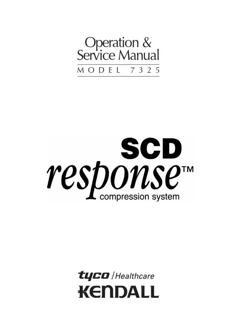 Kendall SCD Model 7325 Manual | PDF | Vein | Calibration